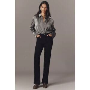 NWT Anthropologie Sanctuary Black Velveteen Boot Cut Pants Sz 27